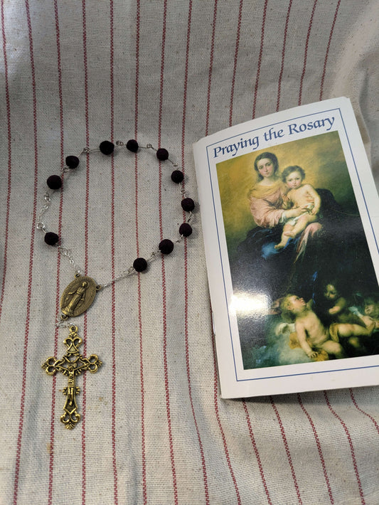 Handmade Rose Rosary Bracelet- Made with rose petals image 0